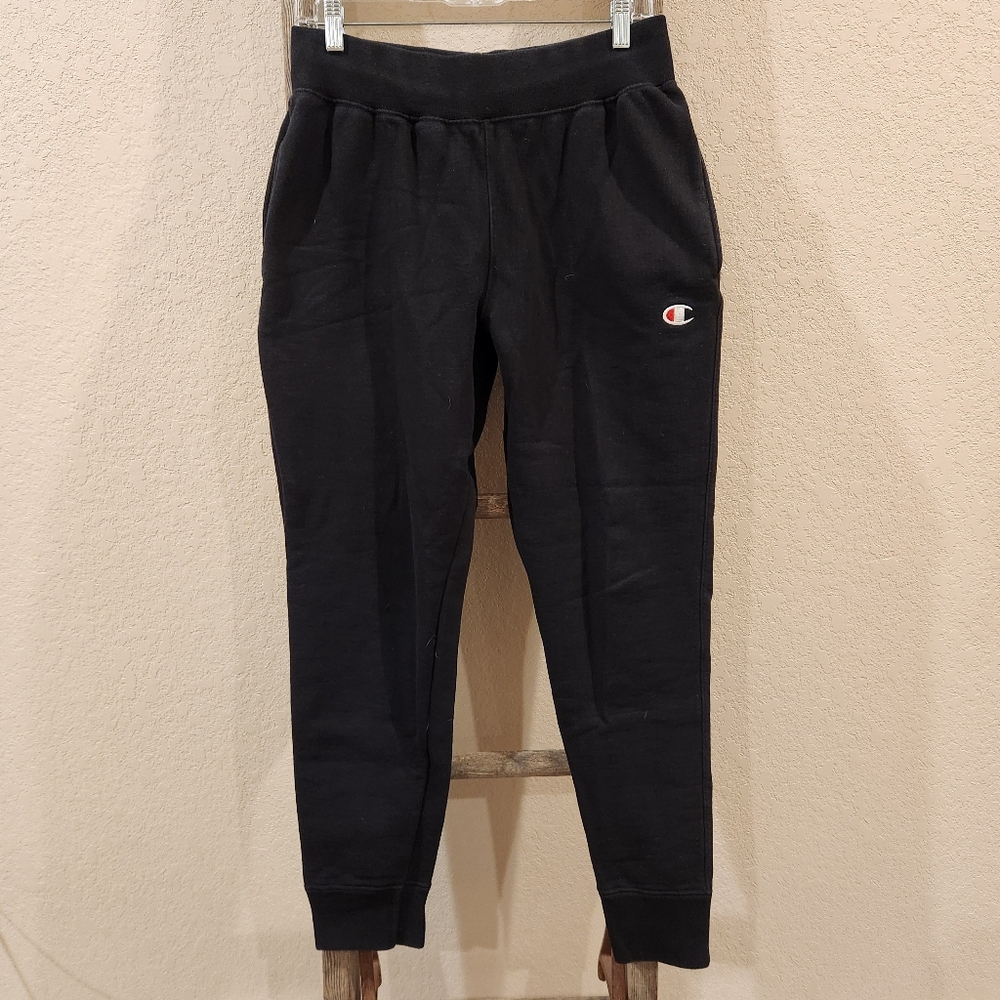 Champion Men's Black Reverse Weave Sweatpants - Size Medium